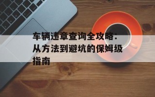 车辆违章查询全攻略：从方法到避坑的保姆级指南