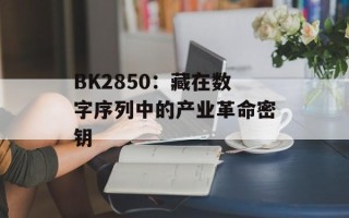 BK2850：藏在数字序列中的产业革命密钥