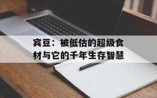 宾豆：被低估的超级食材与它的千年生存智慧