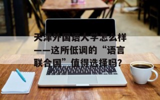 天津外国语大学怎么样——这所低调的“语言联合国”值得选择吗？