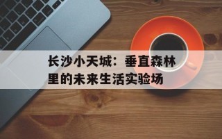 长沙小天城：垂直森林里的未来生活实验场