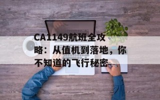 CA1149航班全攻略：从值机到落地，你不知道的飞行秘密