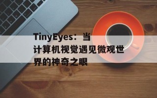 TinyEyes：当计算机视觉遇见微观世界的神奇之眼