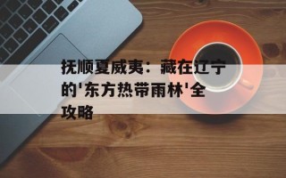 抚顺夏威夷：藏在辽宁的'东方热带雨林'全攻略