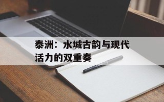 泰洲：水城古韵与现代活力的双重奏