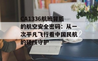 CA1336航班背后的航空安全密码：从一次平凡飞行看中国民航的硬核守护