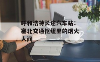 呼和浩特长途汽车站：塞北交通枢纽里的烟火人间