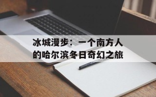 冰城漫步：一个南方人的哈尔滨冬日奇幻之旅
