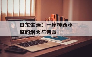 田东生活：一座桂西小城的烟火与诗意