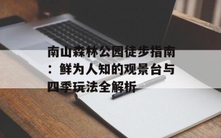 南山森林公园徒步指南：鲜为人知的观景台与四季玩法全解析
