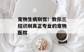 宠物生病别慌！教你三招识别真正专业的宠物医院